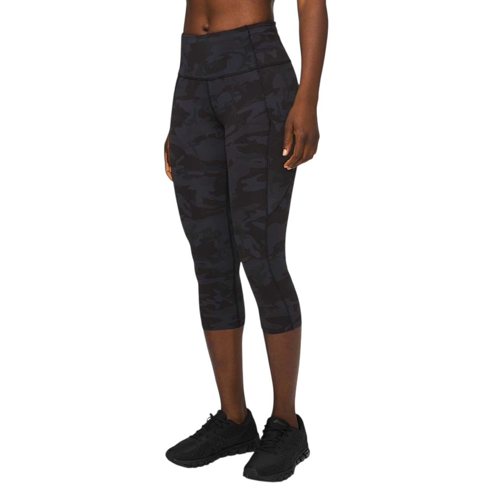 LULULEMON Fast and Free Crop II Leggings 19" in Incognito Camo Multi Grey